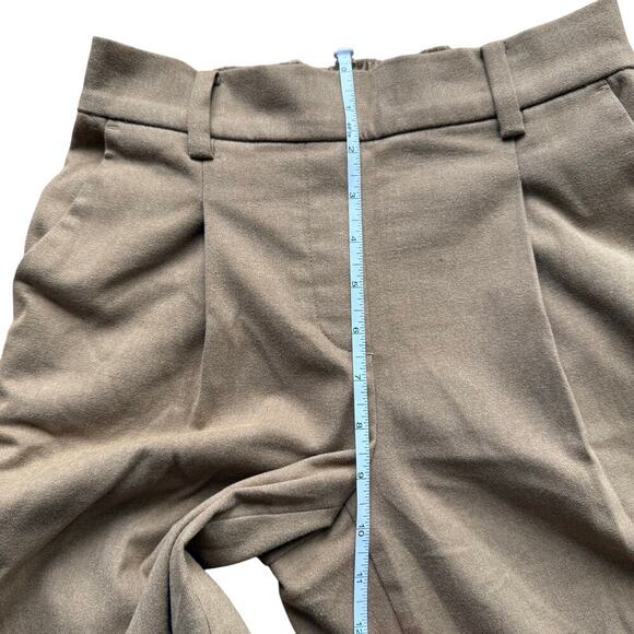 Ann Taylor LOFT Brown Crop Pleated Trouser Pants Tailored Career Work Size XXSP - Picture 4 of 10